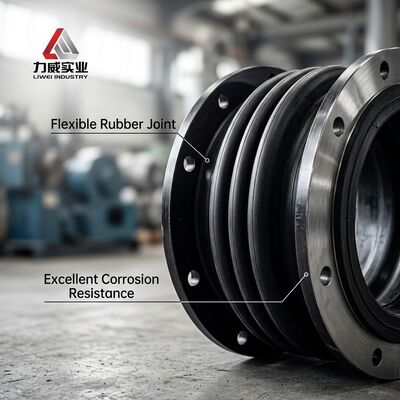 Khớp nối cao su mềm dạng cầu đơn, có mặt bích, thay đổi theo kích thước, bản vẽ cung cấp, phù hợp cho hệ thống đường ống và thiết bị