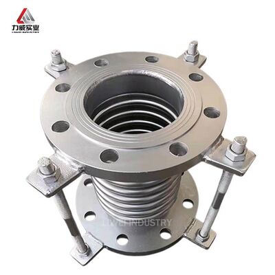 DN200 PN16 Flanged Metal Ripple Compensator Ansi B16.5 Limit Rod Design Hydrostatic Tested For Steel Pipeline
